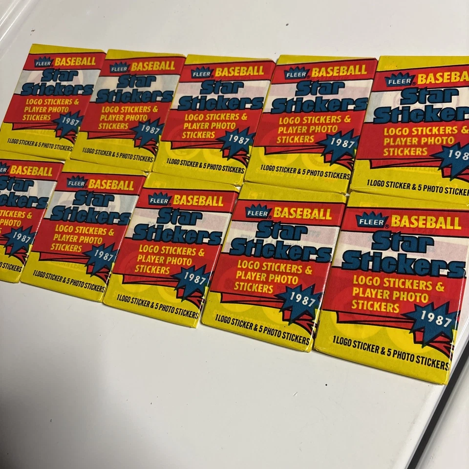 Paquetes de 10 pegatinas Fleer Star 1987 de cera de béisbol  Foto 2 de 3