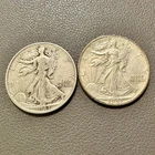 US Coins 90% Silver Lot (2) 1943 P/1943 D Walking Liberty