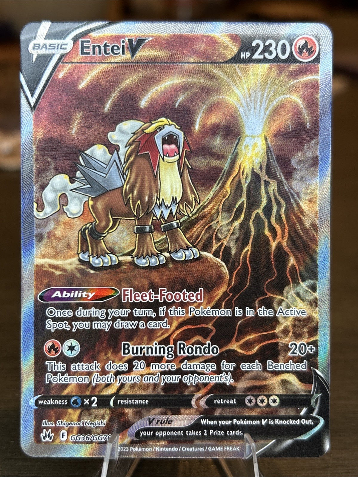 Entei V Crown Zenith Galarian Gallery Holo Ultra Rare Pokémon TCG GG36/GG70 NM