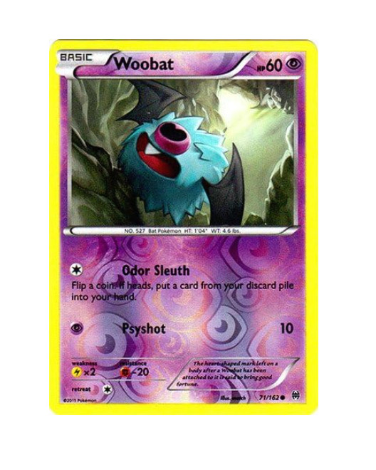 Pokemon - Breakthrough - Woobat - 71/162 -  Reverse Holo - NM/M