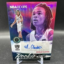 NICOLAS CLAXTON Auto Rookie 2019-20 Panini Hoops Premium Stock #RI-NCL Nets