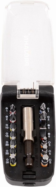 "Projahn Color Bit-Box S 1/4\" Markierte Bits T&X Schlitz Kreuz 6-Kant 15-Teilig"-image