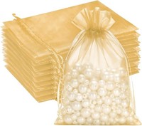 OrganzasäCkchen 13X18Cm Gold 50 StüCk Mit Kordelzug FüR Hochzeit Geschenkbeutel