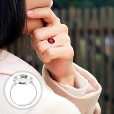 60 Pcs Live Buckle Ring Setting Adjustable Blanks 10mm Flat Bases