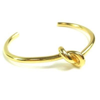 Celine Extra Thin Knot Gold Tone Bangle Bracelet C1