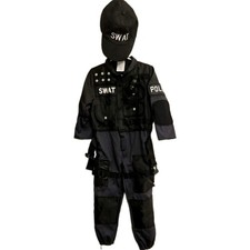 Teetot SWAT Team Police Costume Kids Size 3-4 Jumpsuit Hat Walkie Talkie Set