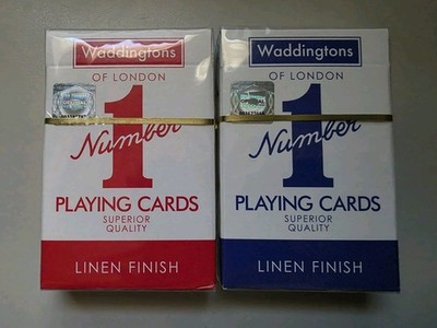 Waddingtons Red & Blue Number #1 No. Playing Cards Deck UK England Poker Bridge