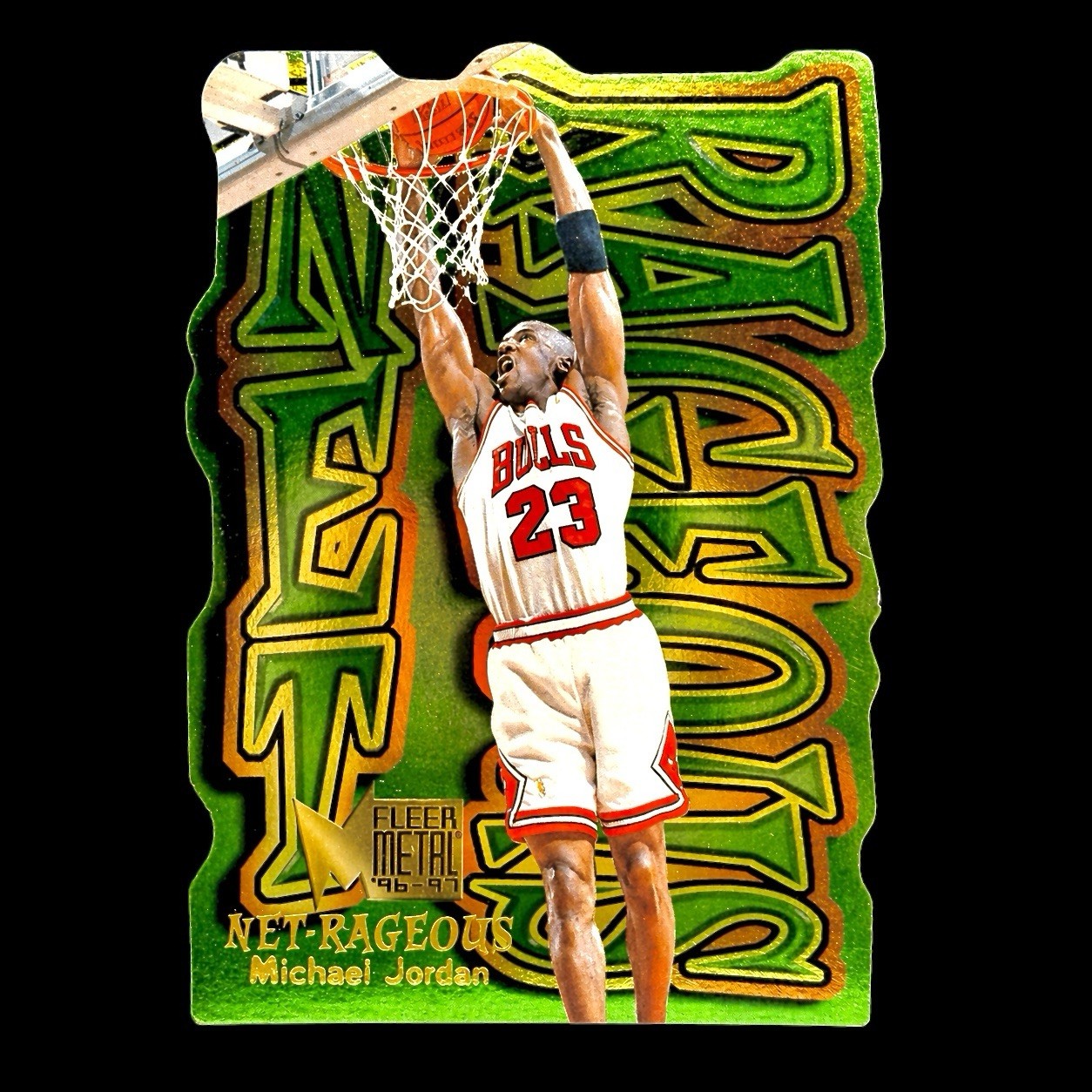 👀 🔥1996-97 Fleer Metal - Net-Rageous Michael Jordan #5