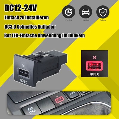 USB QC3.0 Steckdose Ladegerät Buchse Für VW Golf MK5/6 Jetta Eos Scirocco Touran