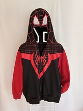 Marvel Hoodie Youth 18-20 Red Black Zipper Front Spider Man Mesh Eyes