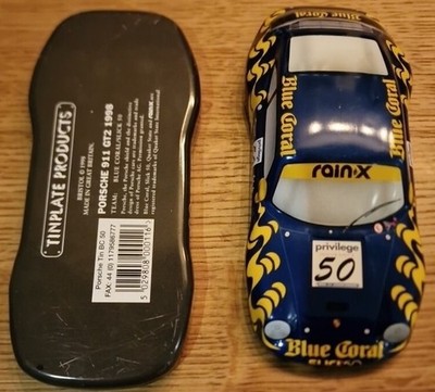 Porsche 911 GT2 Tinplate Products 1998 Rare Blue Coral Slick 50 (Dose)