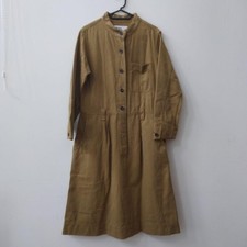 Margaret Howell Khaki Long-Sleeve Cotton Dress Size 1