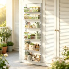 Adjustable 6  Tier Hanging Storage Rack Over Door Kitchen Organizer