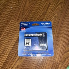 New Brother Tze-221 P-Touch Label Tape 3/8" Black Print on White Sealed Genuine