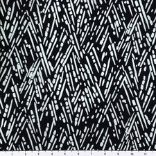1 Yard Cut of Lunn Fabric Transverse Lines Batik 100 Cotton 4297 Black White