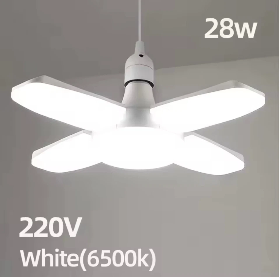 E27 Fan Shape Foldable 28W LED Bulb AC220V/110V Deformation for Home Ceiling Lig - Image 2 of 4