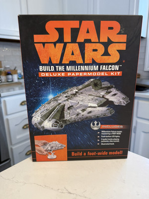 Star Wars Build The Millennium Falcon Deluxe Paper Model Kit - New Open Box