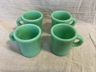 4 Fire King Oven Ware Jadeite Green Vintage Mug C Handle Oven Ware