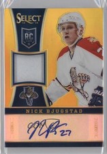2013-14 Panini Select Rookie Jersey Gold Prizm 4/10 Nick Bjugstad Patch Auto 2a8