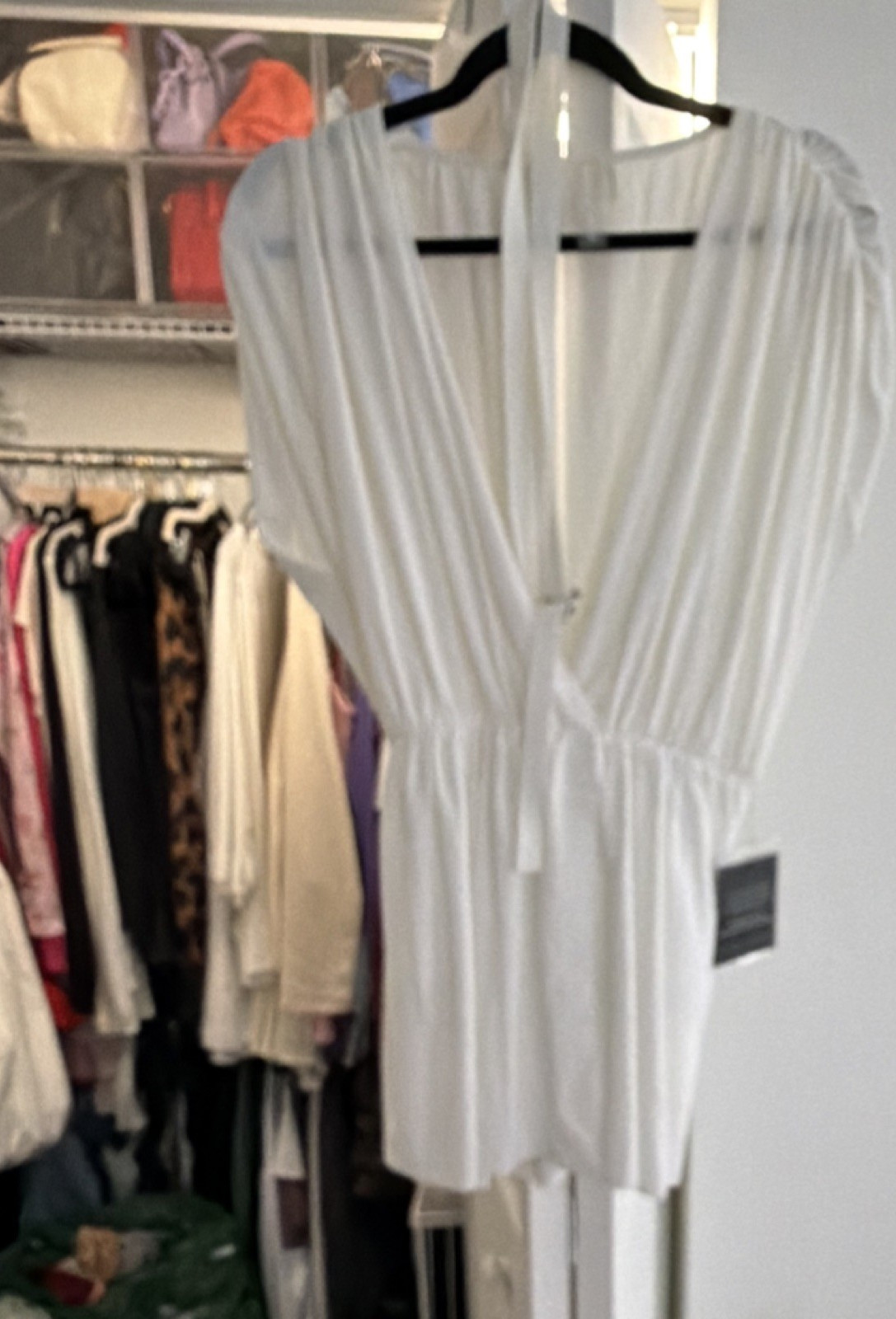 Norma Kamali Women's White Solid Mini Dress Size M/38 KK1243PLC94944