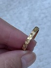 VINTAGE Gold Starburst Stacking Ring Celestial Etched Wedding Band MILOR ITALY 9 — photo 1