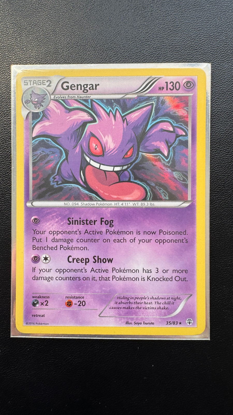 Pokemon TCG XY Generations Gengar Holo Rare 35/83 NM/M 2016 Near Mint