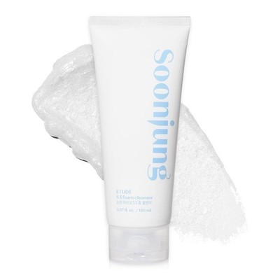 ETUDE SoonJung 5.5 Foam Cleanser, Face Wash for Sensitive Skin, Soft Bubble, Hyp