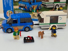 LEGO 60117 City Van and Caravan Camper Trailer w/Manuals, Retired!