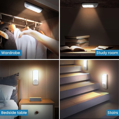 Luce Notturna(2 Pezzi), Lampada LED Ricaricabile USB con Sensore di Movimento, O - Foto 7 di 8