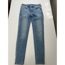 American Eagle Super Stretch Skinny Jeans Light Wash Blue Size 2 Regular 5273