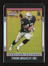 2001 Bowman Chrome Gold Refractors #81 Tyrone Wheatley Oakland Raiders