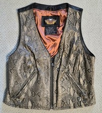 Gilet en cuir imprimé Harley Davidson SNAKESKIN MOTARD moto femme NBW lot A