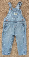OshKosh heart pocket and print denim overalls size 18 months