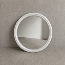 1970s Dutch Space Age Round Wall Mirror &ndash; White Plastic Frame