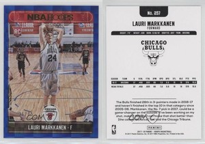 2017-18 Panini NBA Hoops Blue Checkerboard /75 Lauri Markkanen #257 Rookie RC