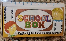 Pencil School Box Vintage Supplies Cardboard Pre-UPC 50s or 60s Alphabet  Ruler 