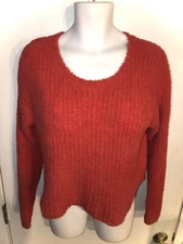 Forever 21 Orange Fuzzy Cropped Teddy Bear Sweater L Velma Cozy Warm Cuddly