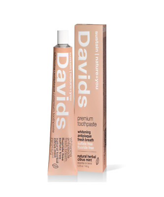 Davids Fluoride Free Toothpaste, Teeth Whitening, Antiplaque, SLS (Sulfate) Free