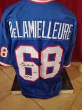 Joe DeLamielleure Signed Buffalo Bills Blue Jersey Inscribed 