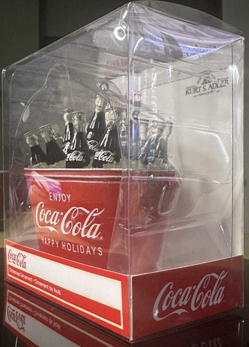 Coca-Cola Kurt Adler Coke Bottles Oval Bucket Pail Holiday Christmas Ornament - Picture 3 of 7