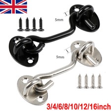 Cast Iron Black Cabin Hook HEAVY DUTY Door Eye Latch Catch Short/Long Gate Shed