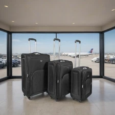 Baggo 3 Piece Set Heavy Duty Softside Spinner360 - Luggage Suitcase