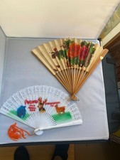  2 Vintage Souvenir Fans: Poconos Wild Animal Farm  Grand Canyon of PA