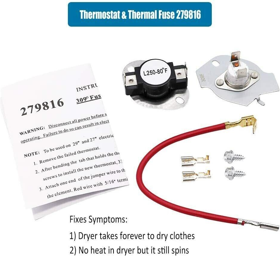 Dryer Heating Element 279838 For Whirlpool Maytag MEDC215EW1 Roper