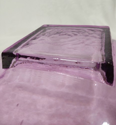 Mid Century 60er Amethyst lila Kunst Glas Schale quadratisch Servierständer 12 Zoll - Bild 4 von 10