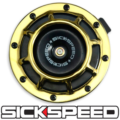 ONE SICKSPEED 24K GOLD SUPER LOUD ELECTRIC BLAST TONE HORN MOTORCYCLE 12V M3