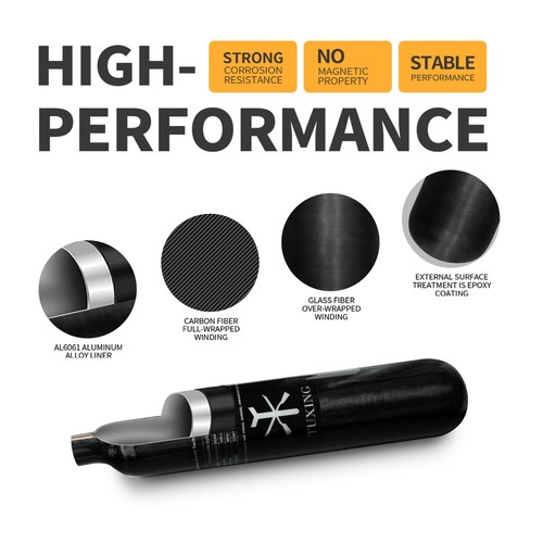 TUXING 4500Psi 0.5L/31Ci Carbon Fiber HPA Compressed Air Paintball Tank,M18*1.5 - Picture 3 of 9