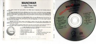 MANOWAR-LOUDER THAN HELL ADVANCE PROMO CD