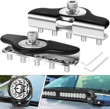 OFFROADTOWN 2X LED Light Bar Mounting Brackets Pillar Engine Hood Mount For Jeep