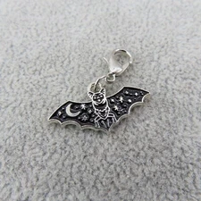 BAT MOON STARS Charm Zipper Pull Keychain Add On Clip Dangle Pagan Goth Wicca